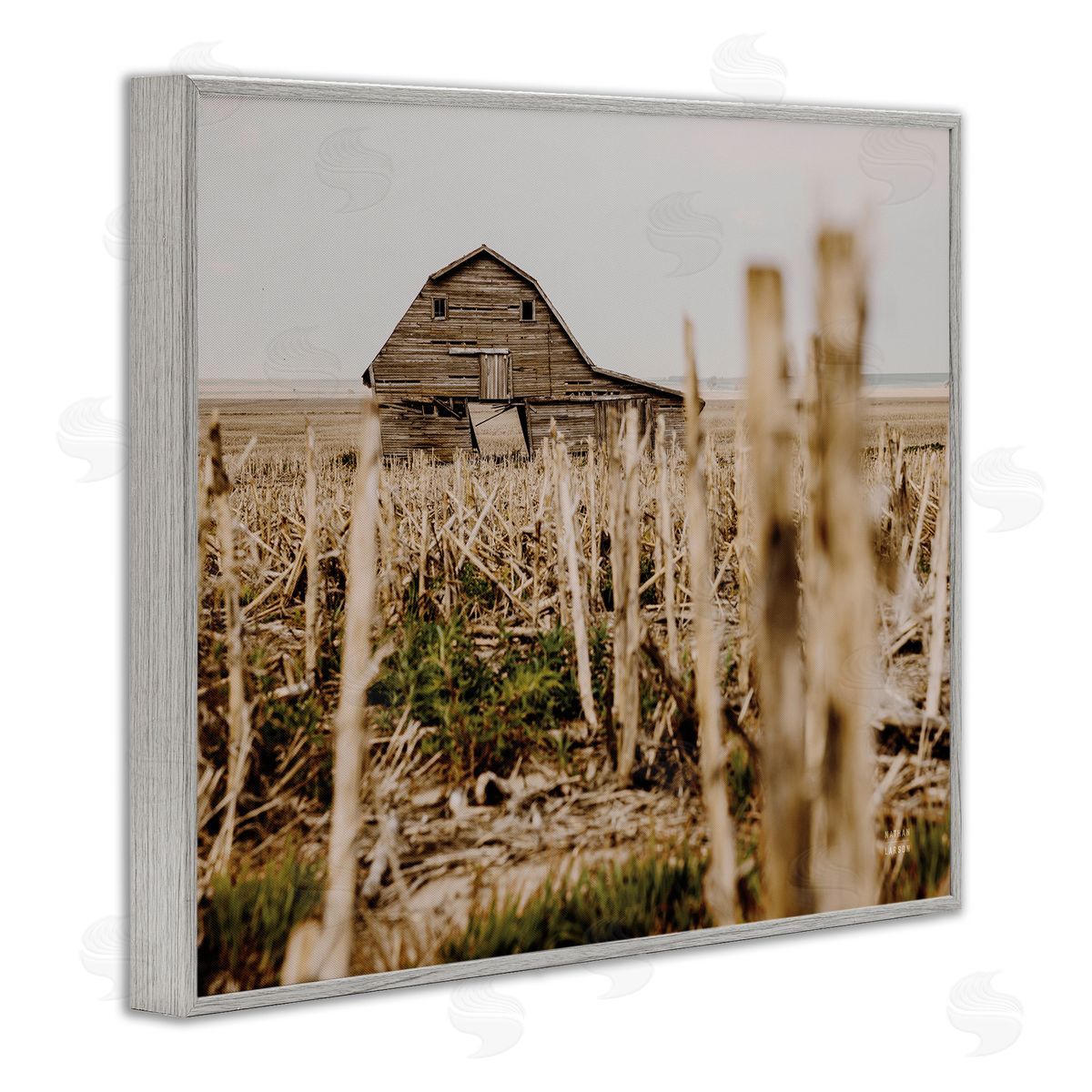Nathan Larson Rustic Old Barn Gray Framed Giclee Wall Artside_