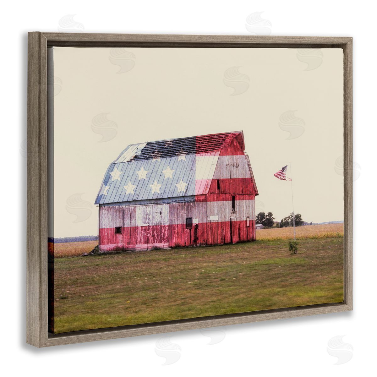 Daniel Sproul Americana Farmhouse Barn Brown Floater Frame Canvas Artside_
