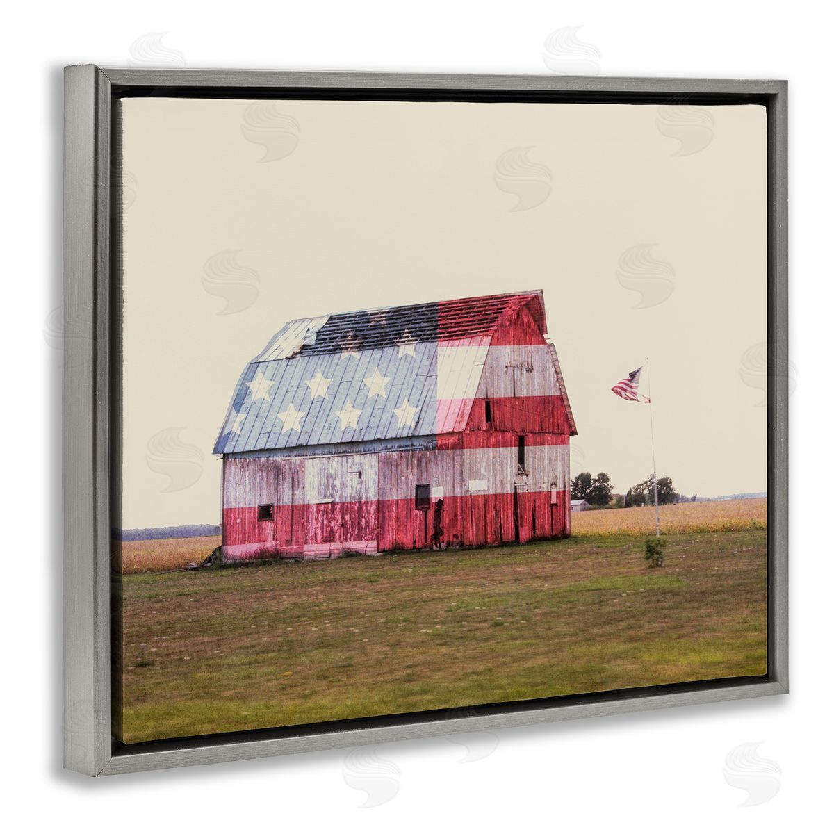 Daniel Sproul Americana Farmhouse Barn Gray Floater Frame Canvas Artside_