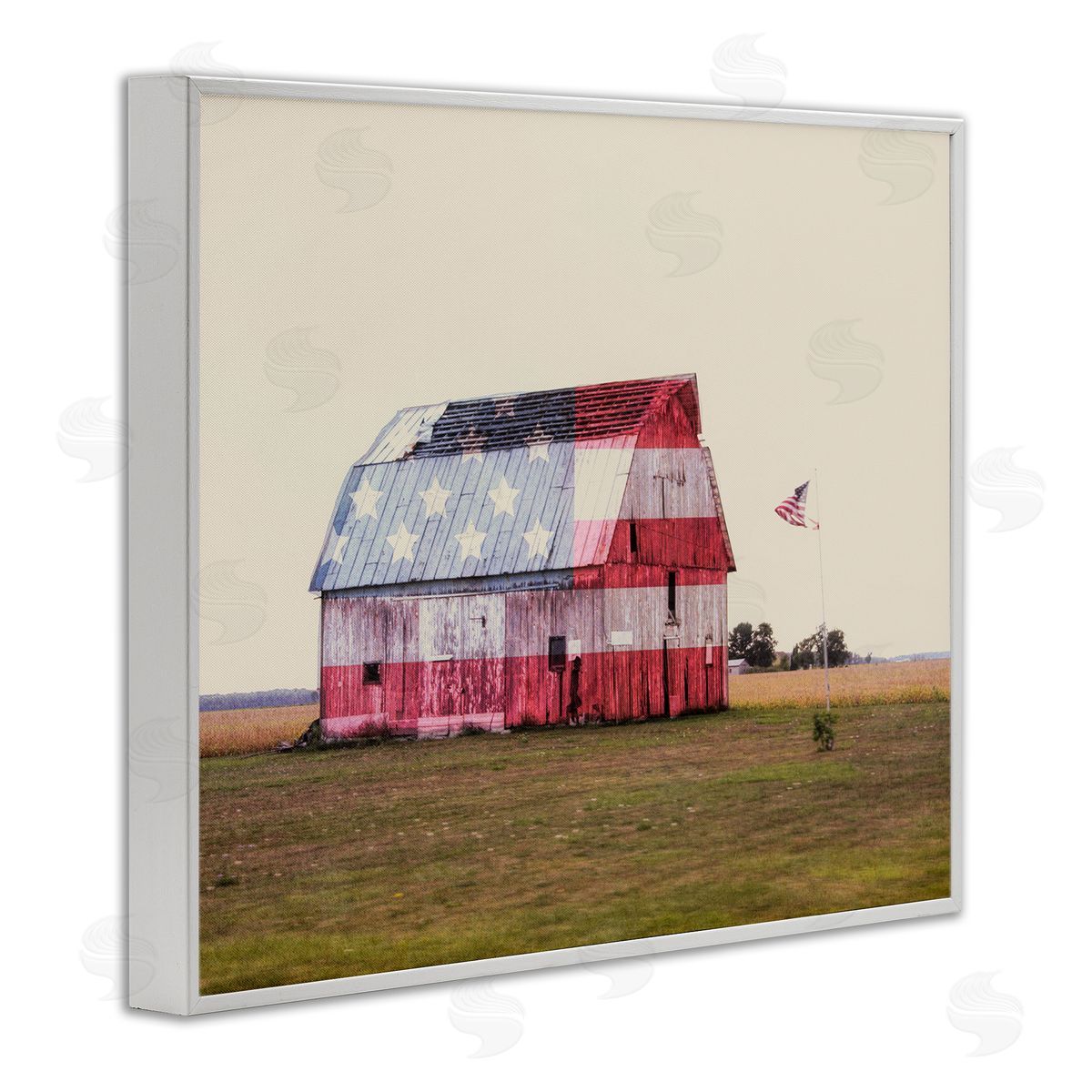 Daniel Sproul Americana Farmhouse Barn White Framed Giclee Wall Artside_