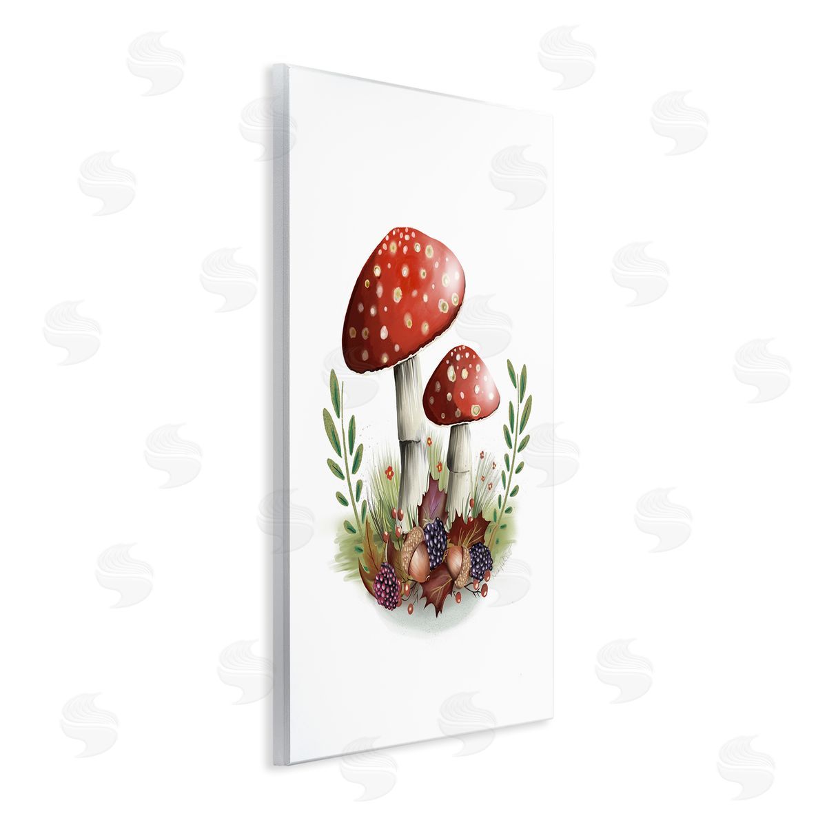 Studio Q Red Mushrooms & Acorns Wall Plaque Artside_