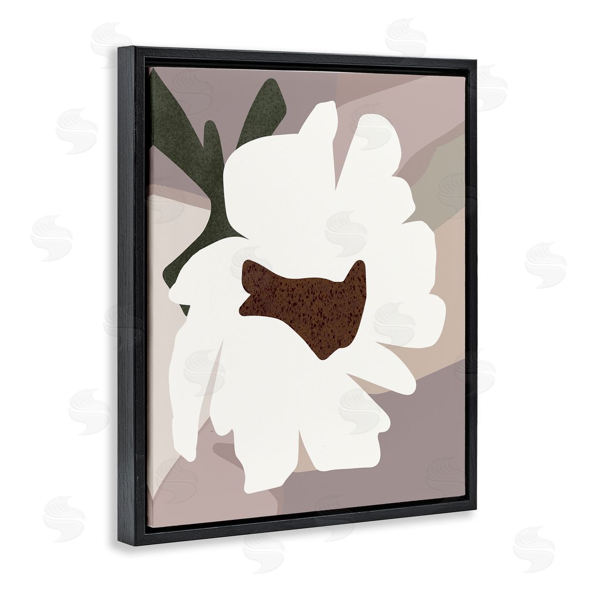 Regina Moore White Contemporary Flower Black Floater Frame Canvas Artside_