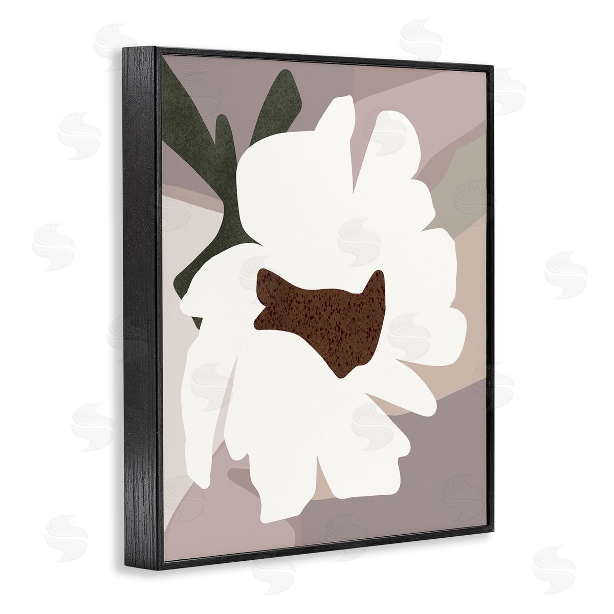 Regina Moore White Contemporary Flower Black Framed Giclee Wall Artside_