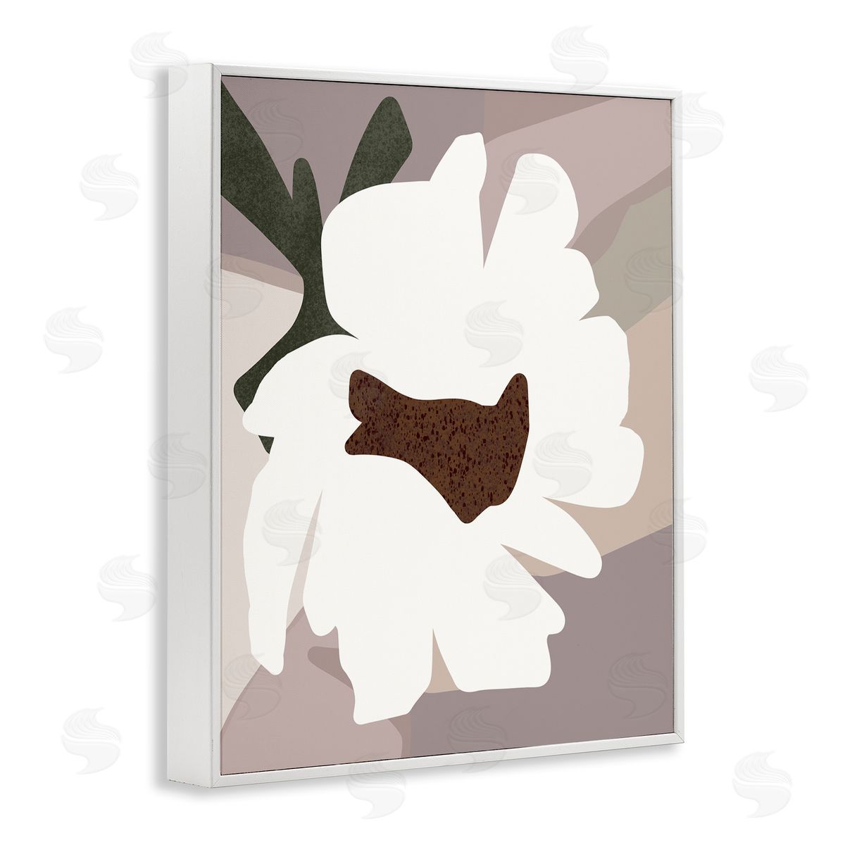 Regina Moore White Contemporary Flower White Framed Giclee Wall Artside_