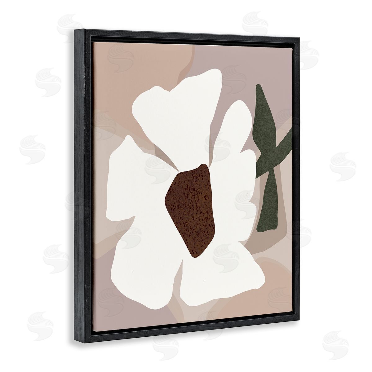 Regina Moore Modern White Petals Black Floater Frame Canvas Artside_