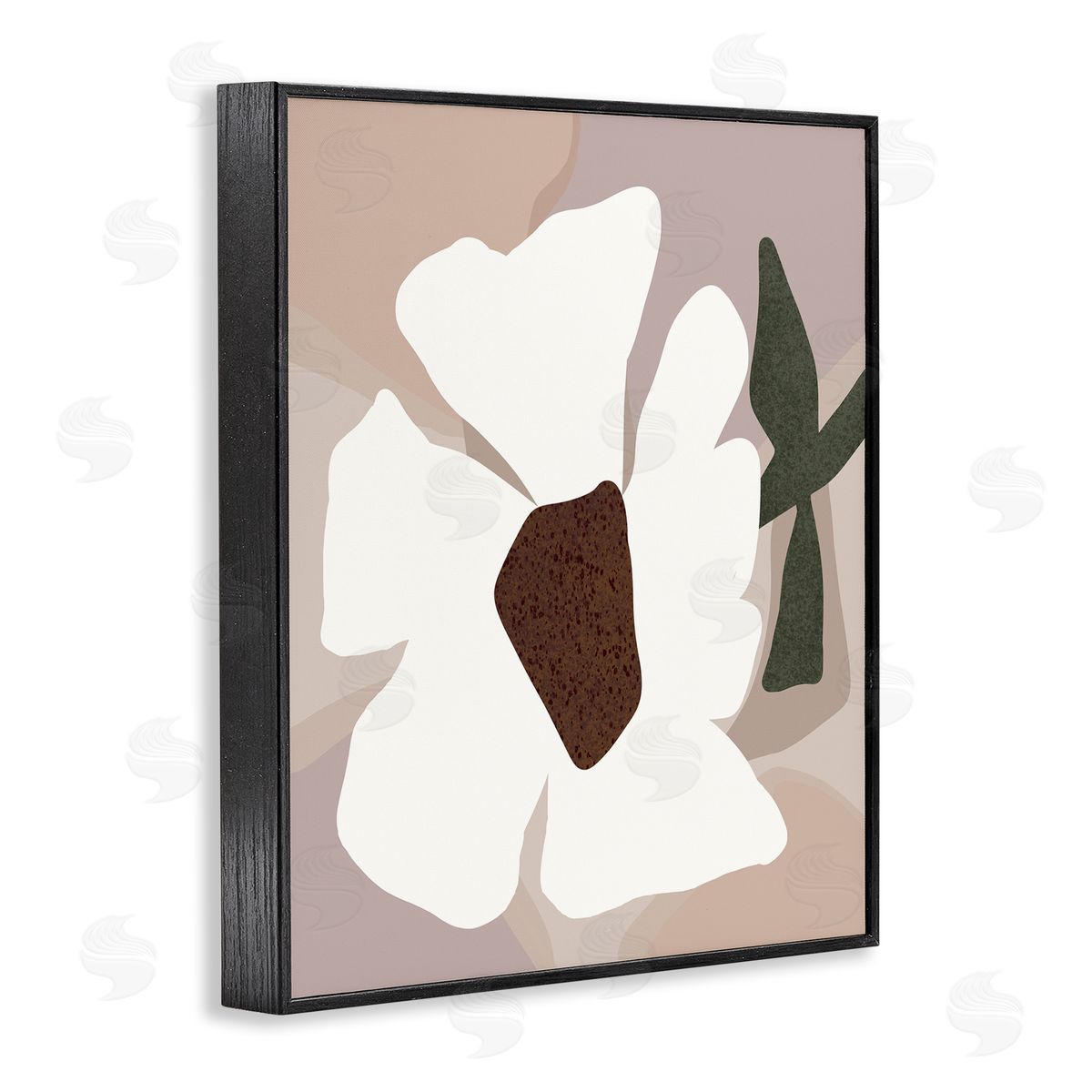 Regina Moore Modern White Petals Black Framed Giclee Wall Artside_