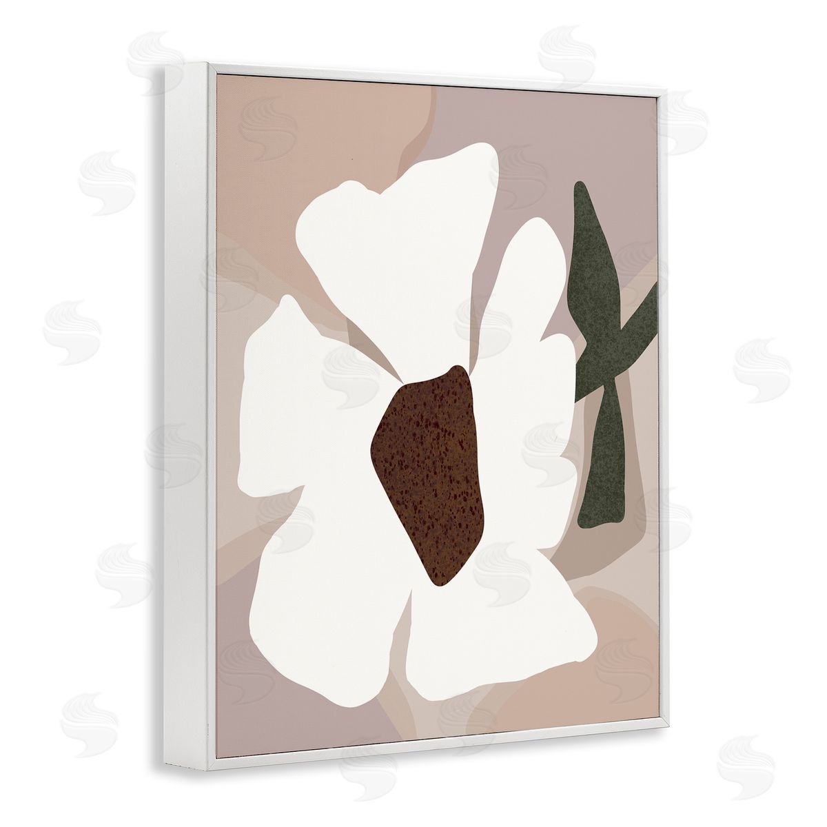 Regina Moore Modern White Petals White Framed Giclee Wall Artside_
