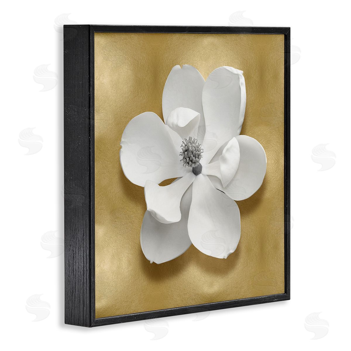Caroline Kelly White Apple Blossom Black Framed Giclee Wall Artside_