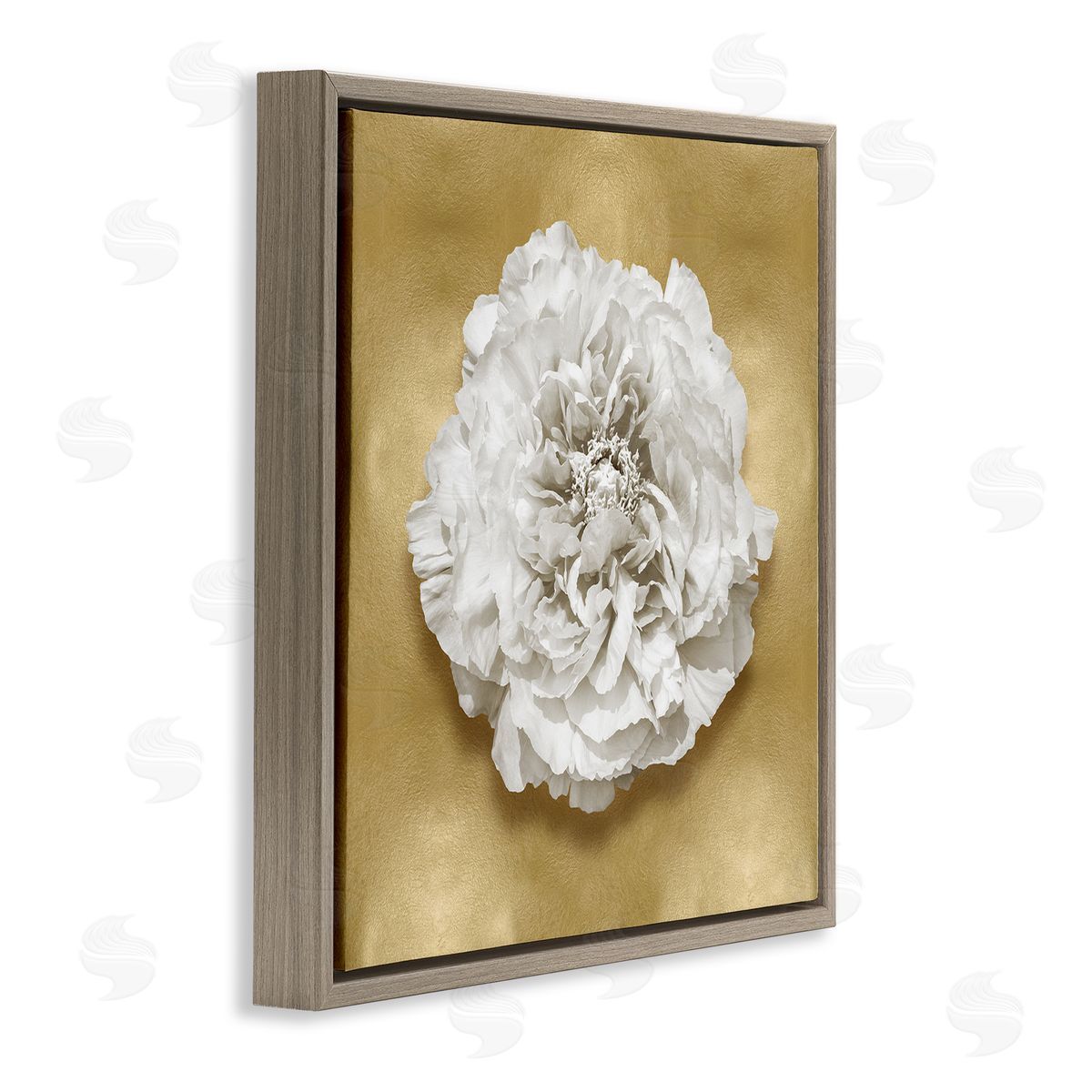 Caroline Kelly Glam White Carnation Brown Floater Frame Canvas Artside_