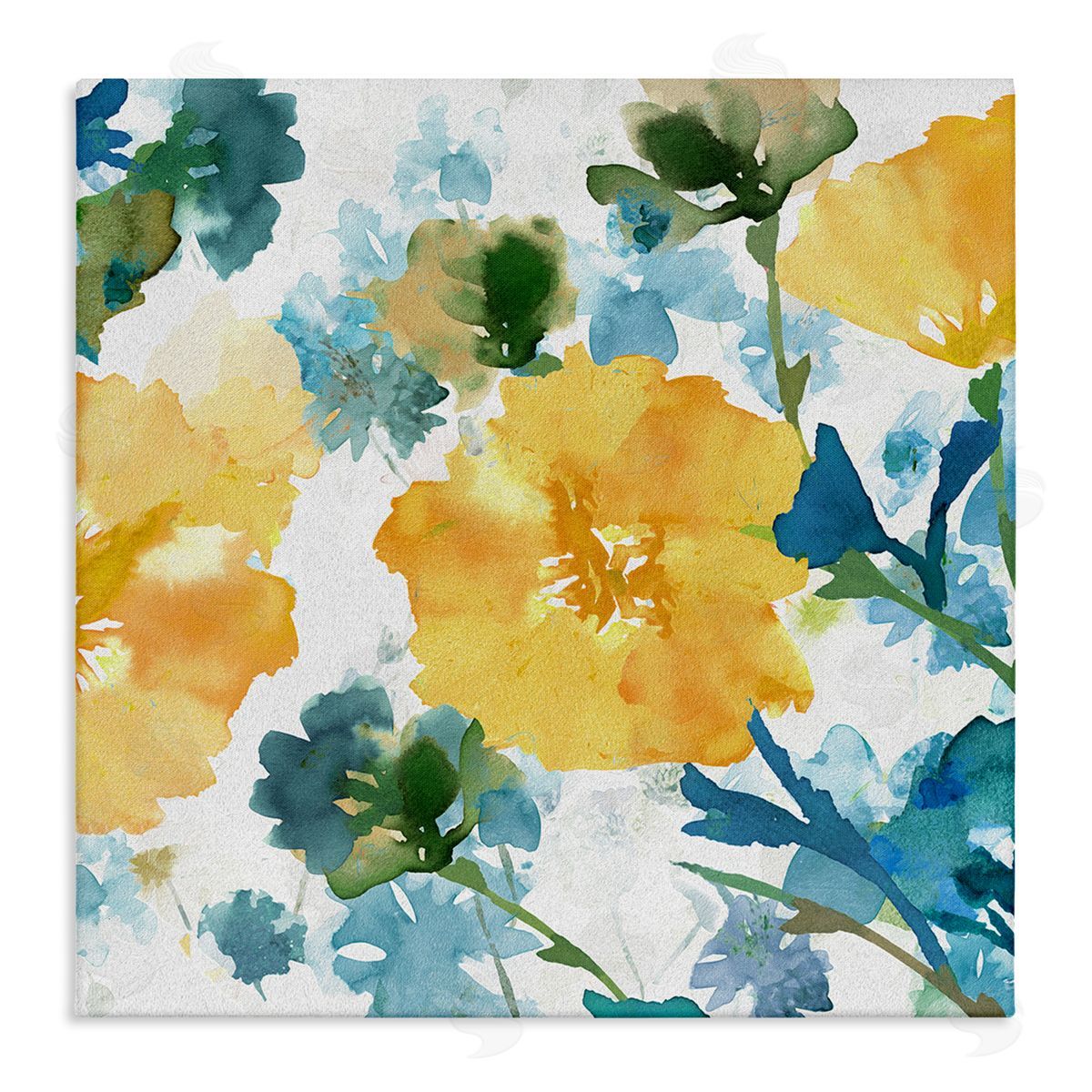 Flora Kouta Yellow Hibiscus Arrangement Canvas Wall Art