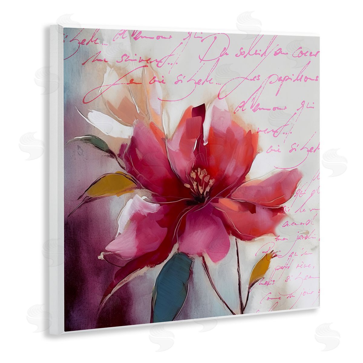 Andrea Haase Red Vintage Bloom Wall Plaque Artside_
