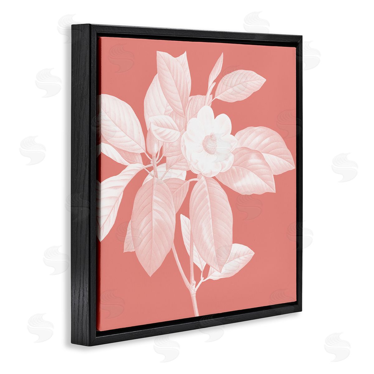Andrea Haase Pink & White Floral Black Floater Frame Canvas Artside_
