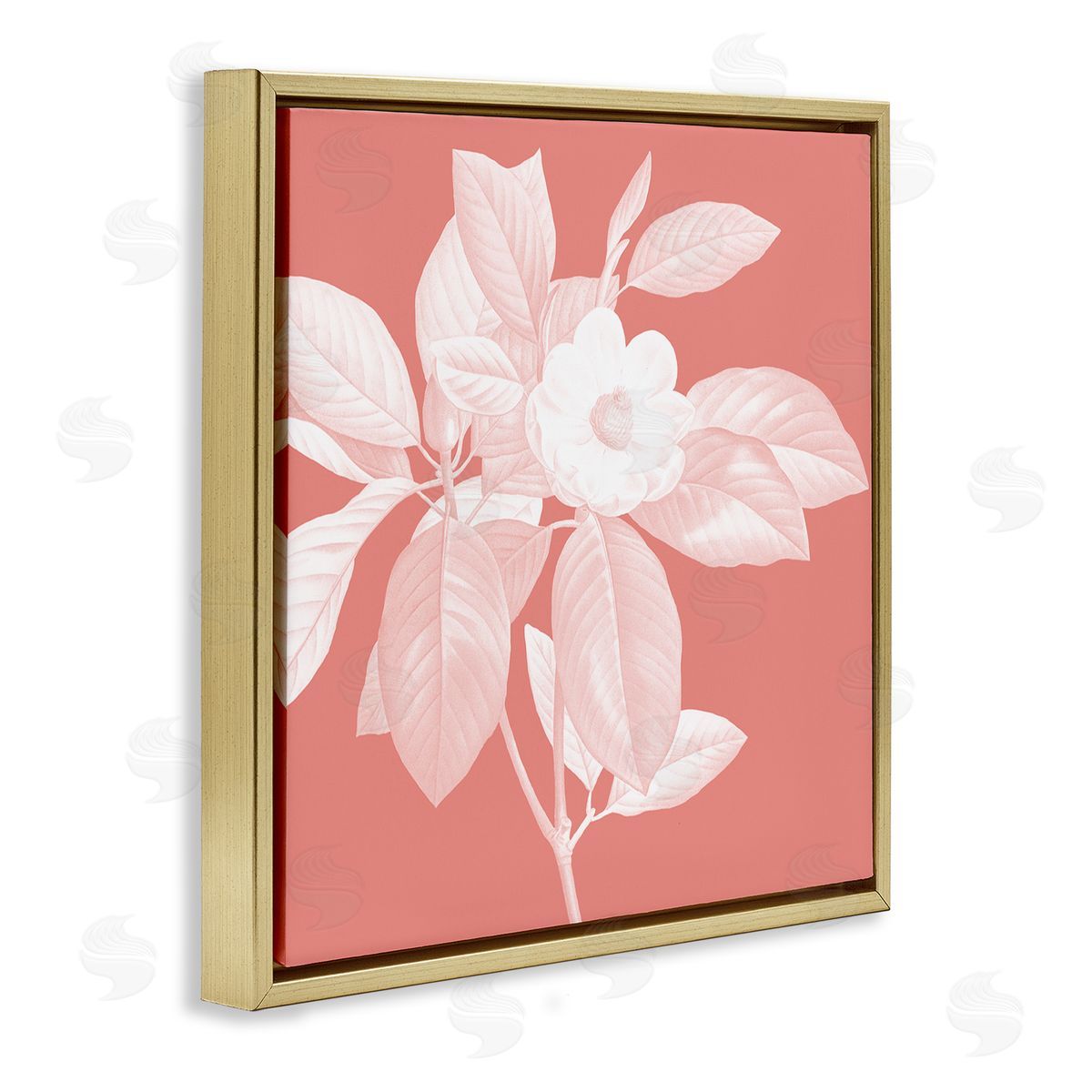 Andrea Haase Pink & White Floral Gold Floater Frame Canvas Artside_