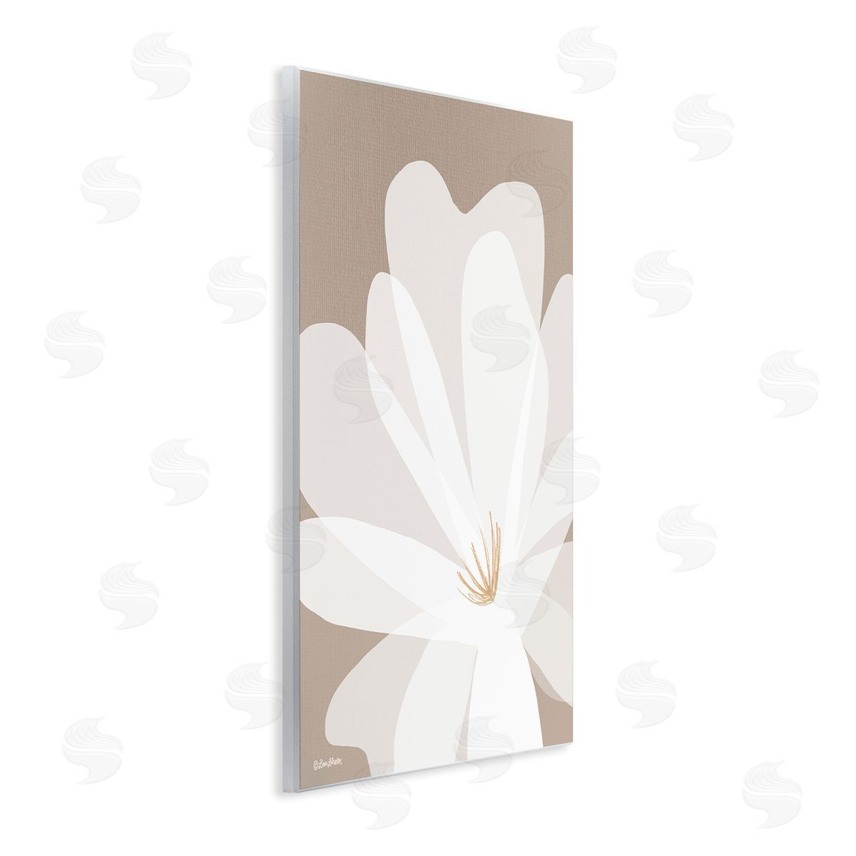 Lisa Larson Beige & White Lily Wall Plaque Artside_