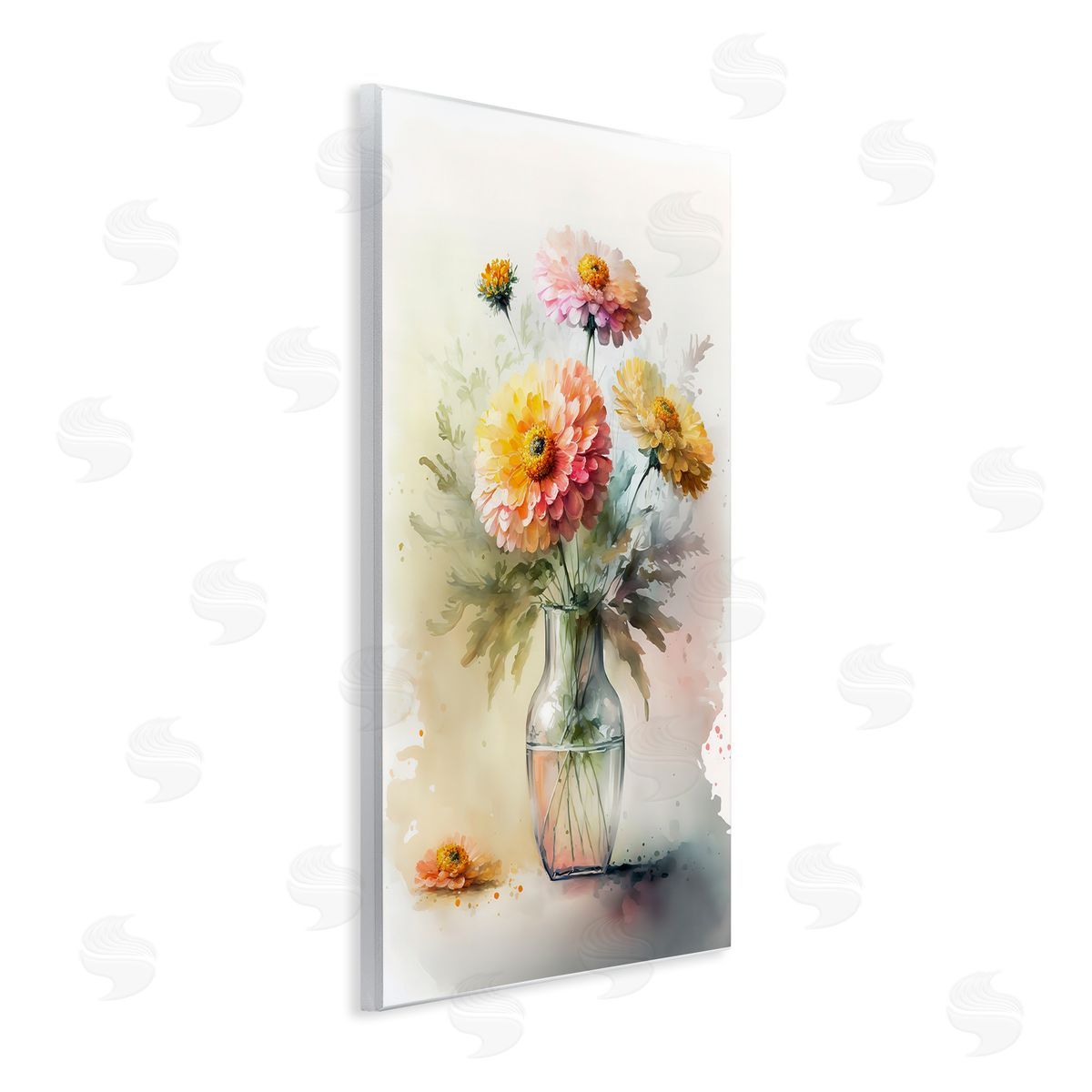 Leah McLean Modern Dahlia Bouquet Wall Plaque Artside_
