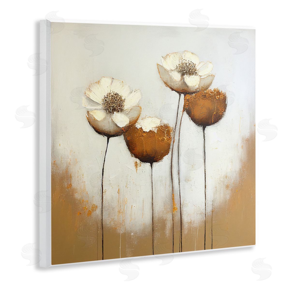 Leah McLean Brown & White Tulips Wall Plaque Artside_