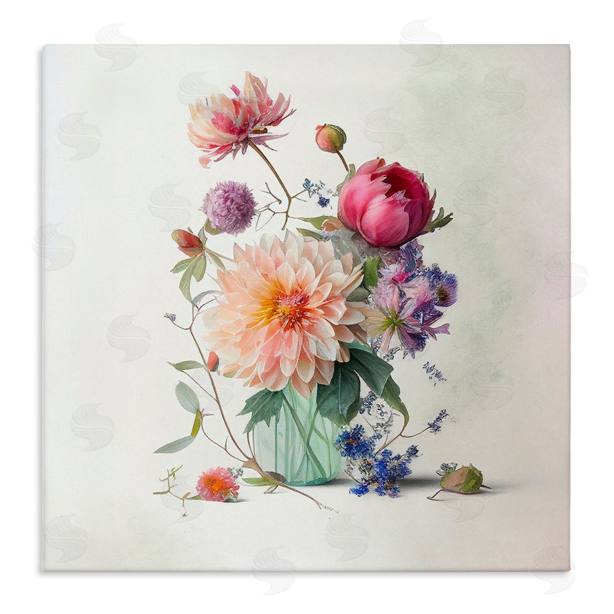 Leah McLean Mixed Blooms Bouquet Canvas Wall Art