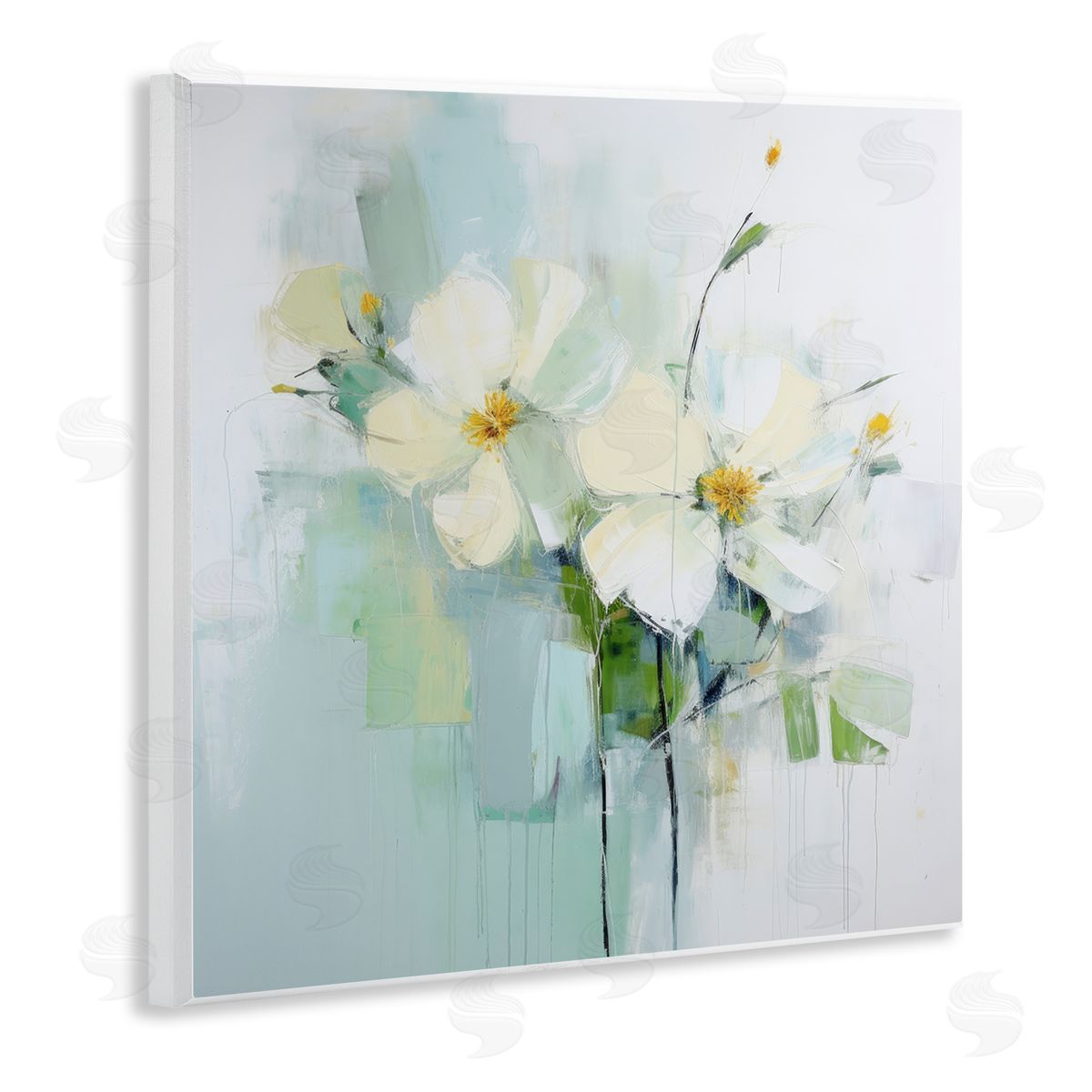 Irena Orlov Abstract White Flowers Wall Plaque Artside_