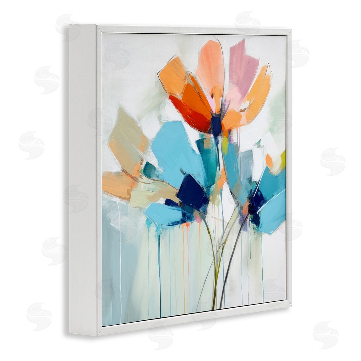 Irena Orlov Modern Tulips Abstraction White Framed Giclee Wall Artside_