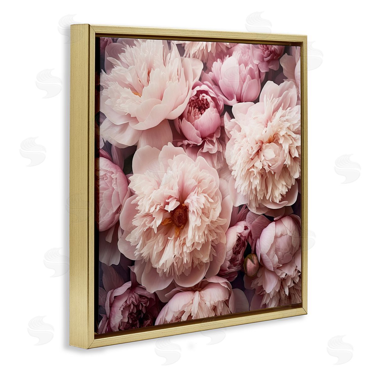 Riley B Mixed Pink Floral Photography Gold Floater Frame Canvas Artside_