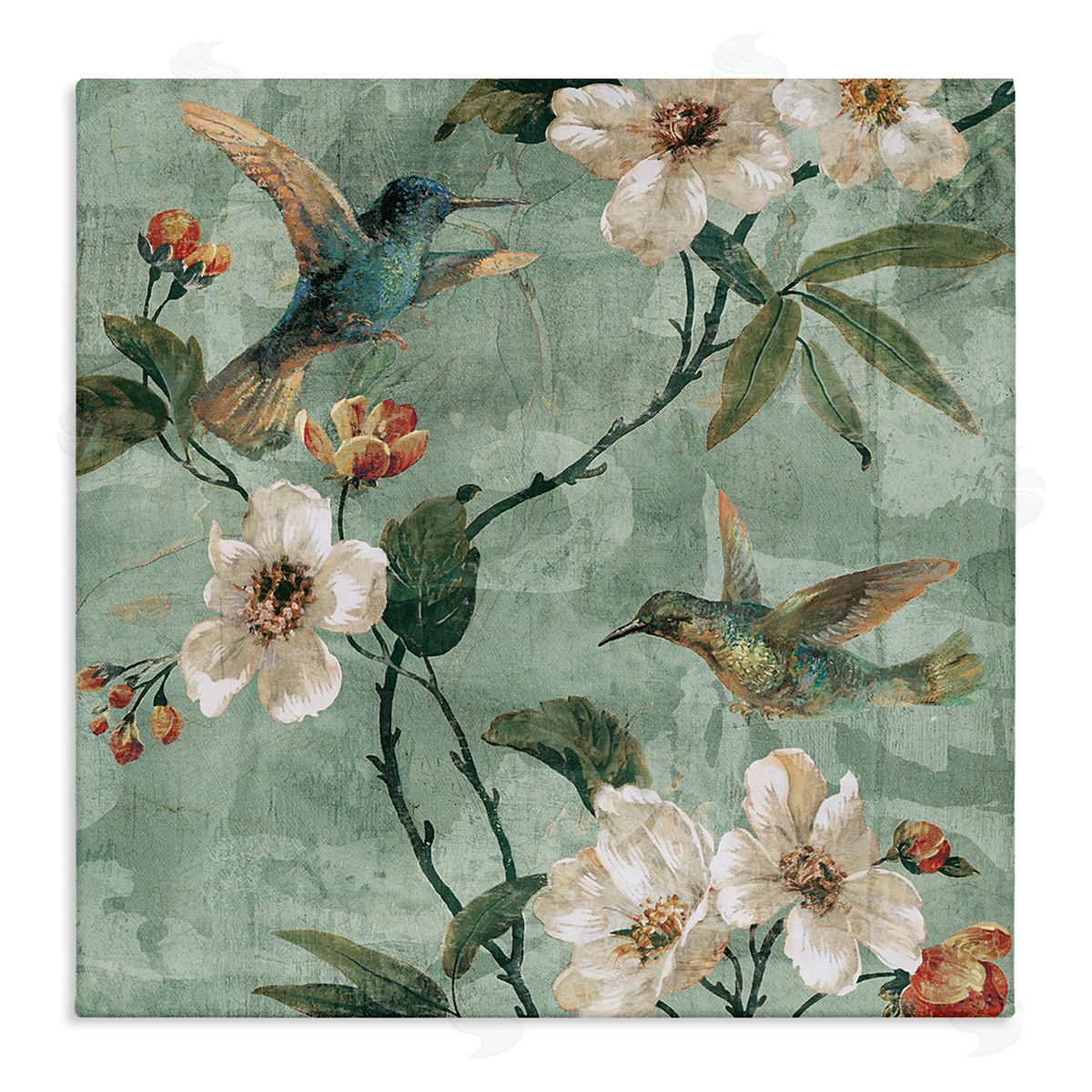 Reneé Campbell Apple Blossoms & Birds Canvas Wall Art