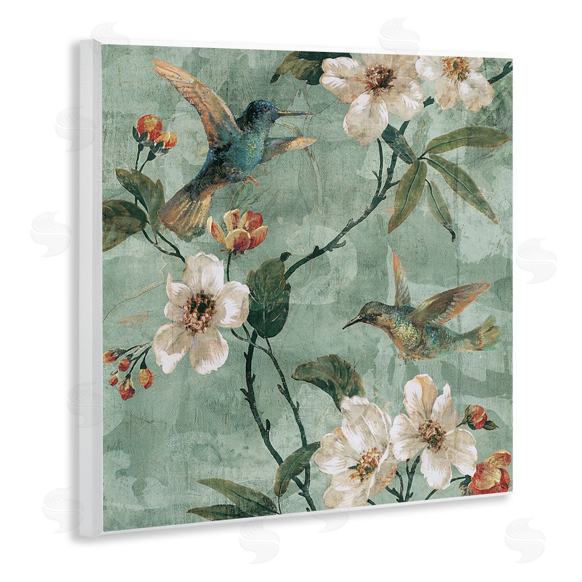 Reneé Campbell Apple Blossoms & Birds Wall Plaque Artside_