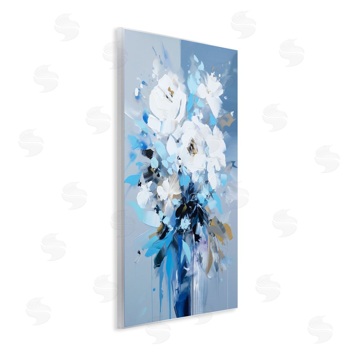 Ray Powers Flower with Modern Drip Wall Plaque Artside_
