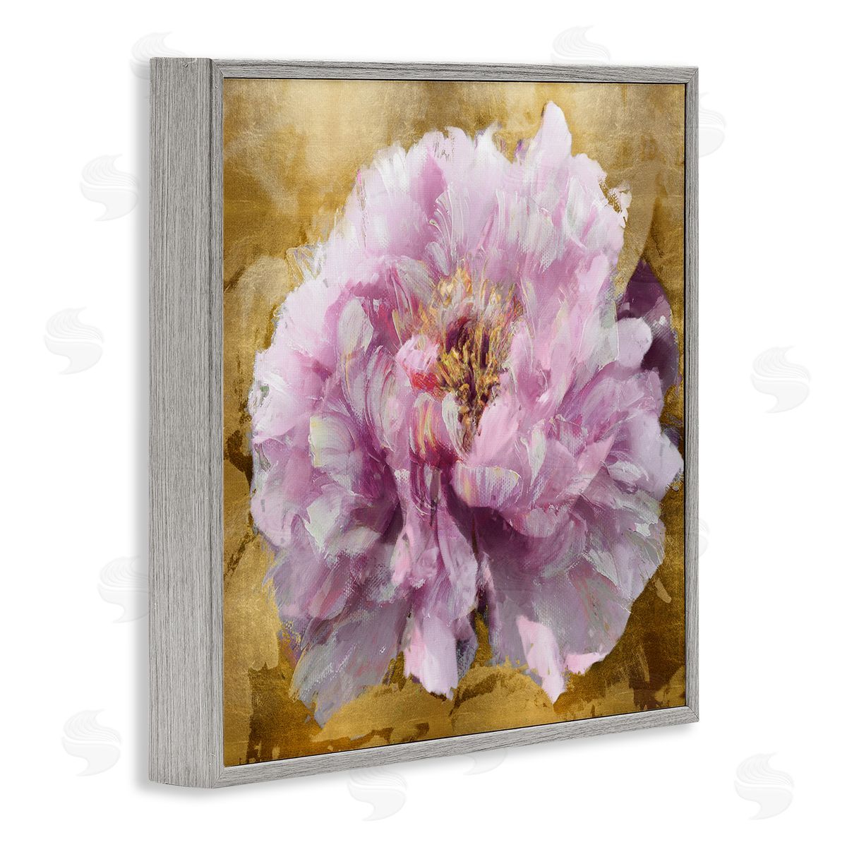 Shawna Sullivan Abstract Glam Peony Gray Framed Giclee Wall Artside_