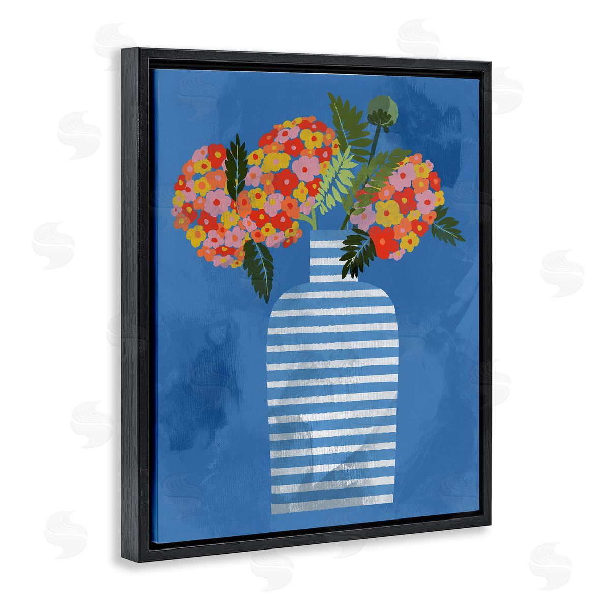 Pragya Kothari Contemporary Flower Vase Black Floater Frame Canvas Artside_