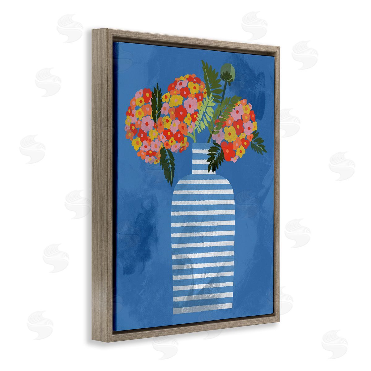 Pragya Kothari Contemporary Flower Vase Brown Floater Frame Canvas Artside_
