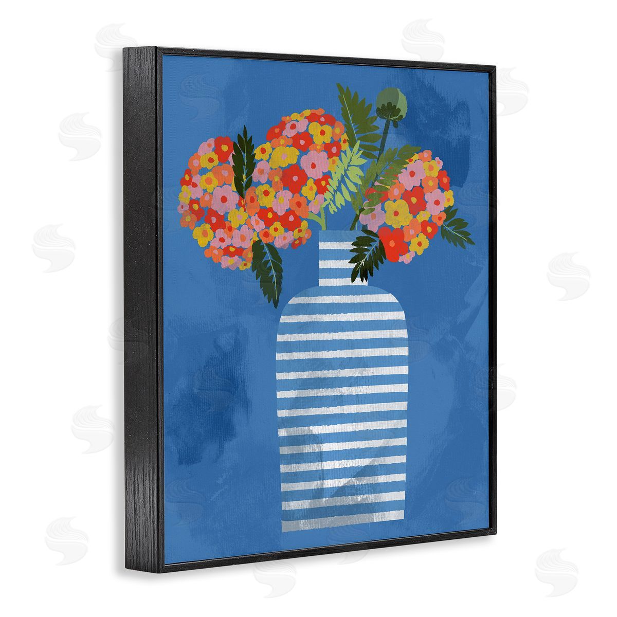 Pragya Kothari Contemporary Flower Vase Black Framed Giclee Wall Artside_