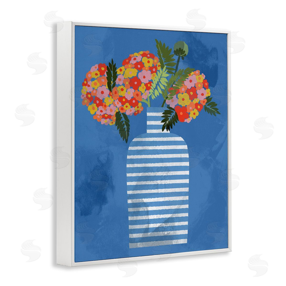 Pragya Kothari Contemporary Flower Vase White Framed Giclee Wall Artside_