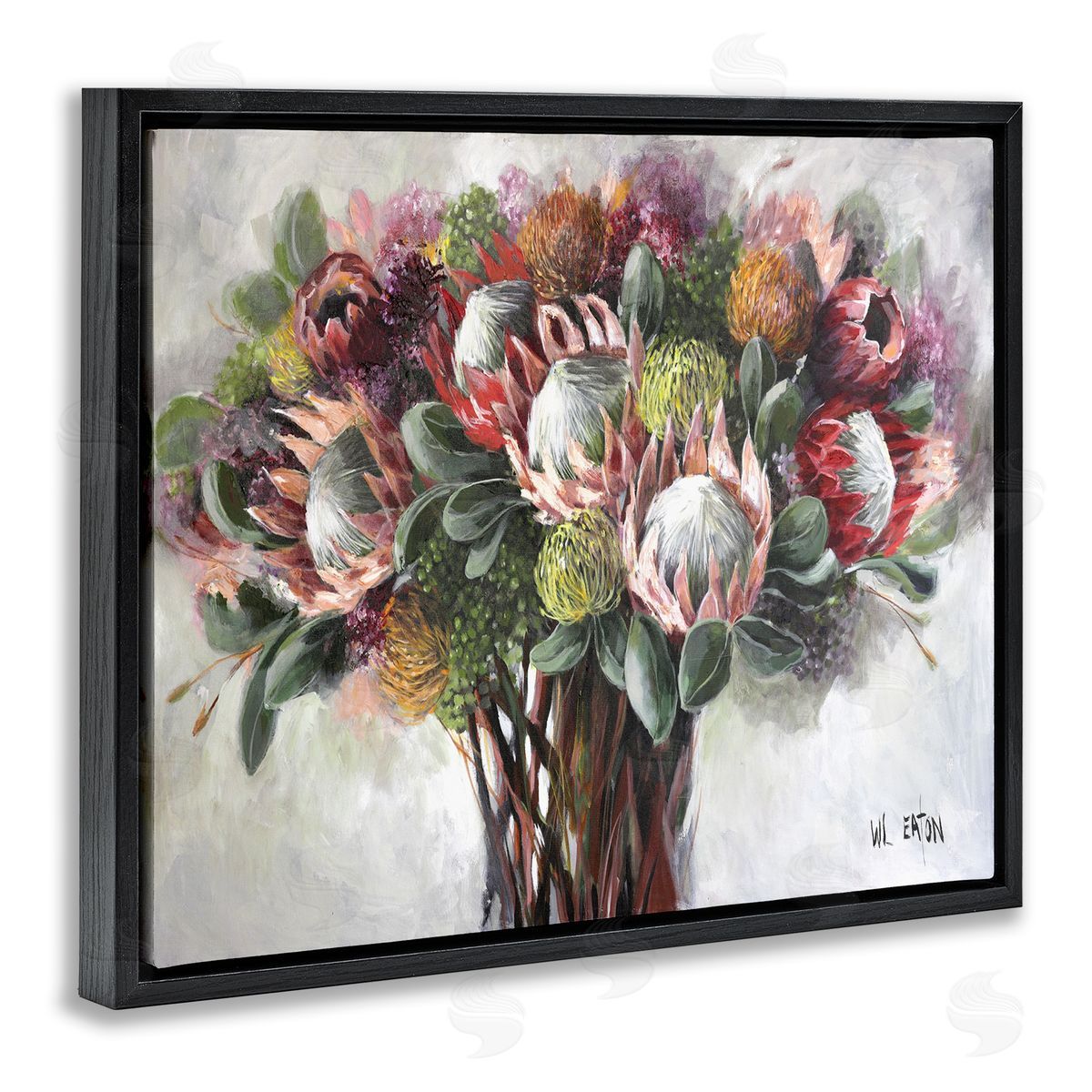 Winnie Eaton Traditional Rustic Vase Black Floater Frame Canvas Artside_