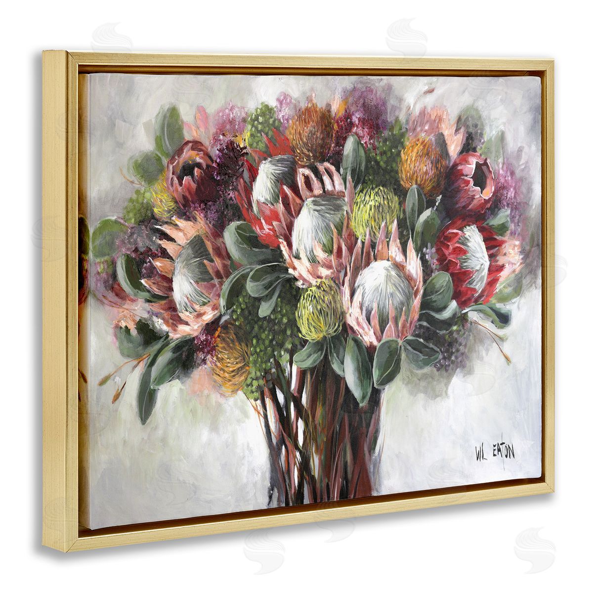 Winnie Eaton Traditional Rustic Vase Gold Floater Frame Canvas Artside_