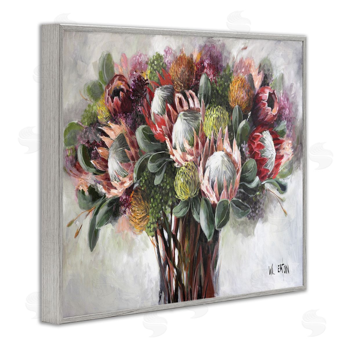 Winnie Eaton Traditional Rustic Vase Gray Framed Giclee Wall Artside_