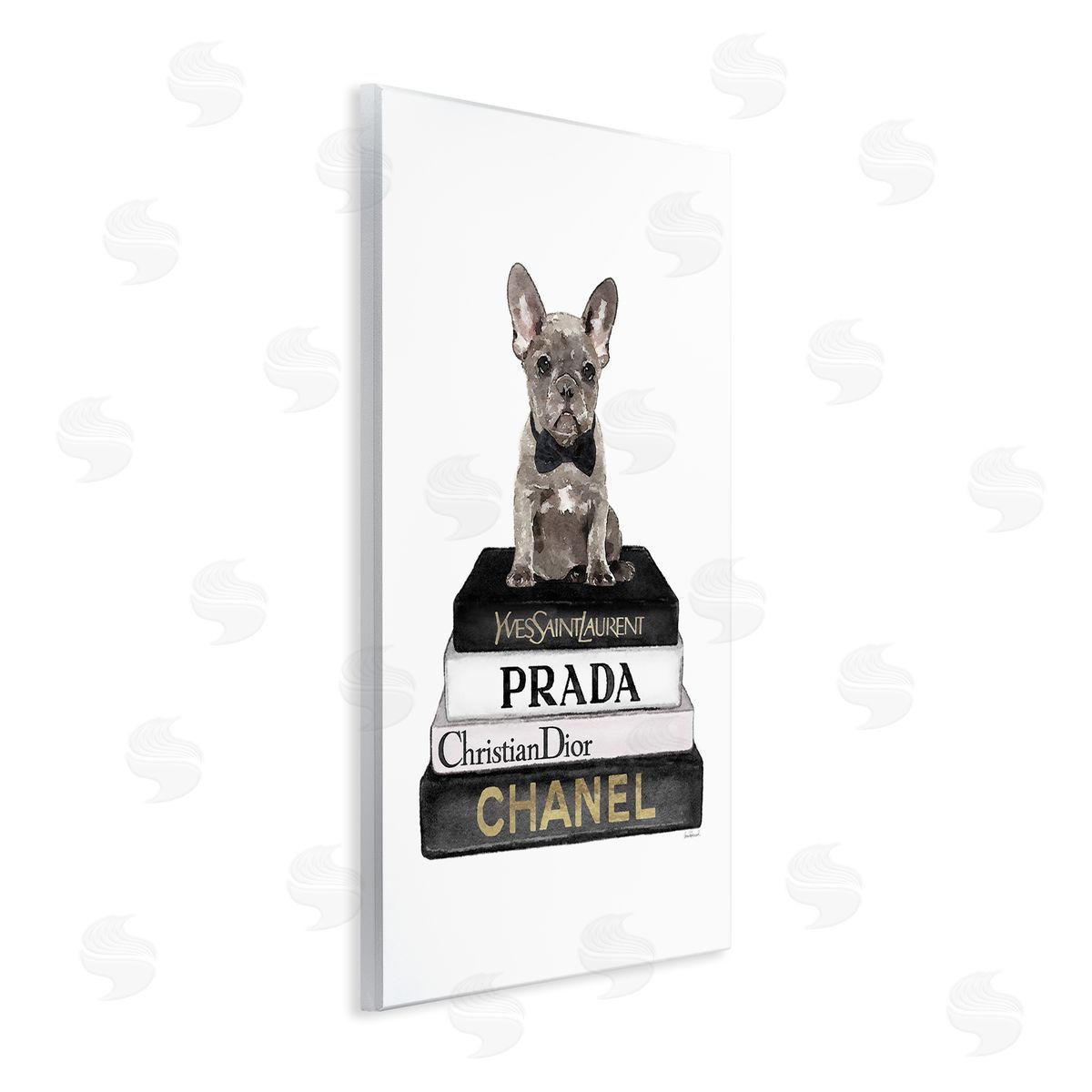 Amanda Greenwood Dog on Fashion Books Wall Plaque Artside_