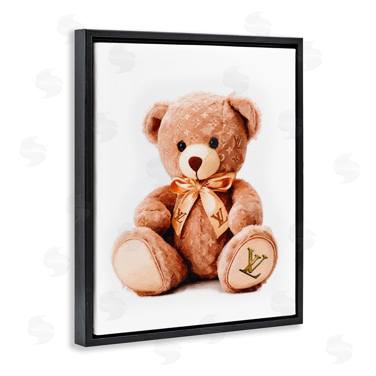Amanda Greenwood Glam Brand Teddy Bear Black Floater Frame Canvas Artside_