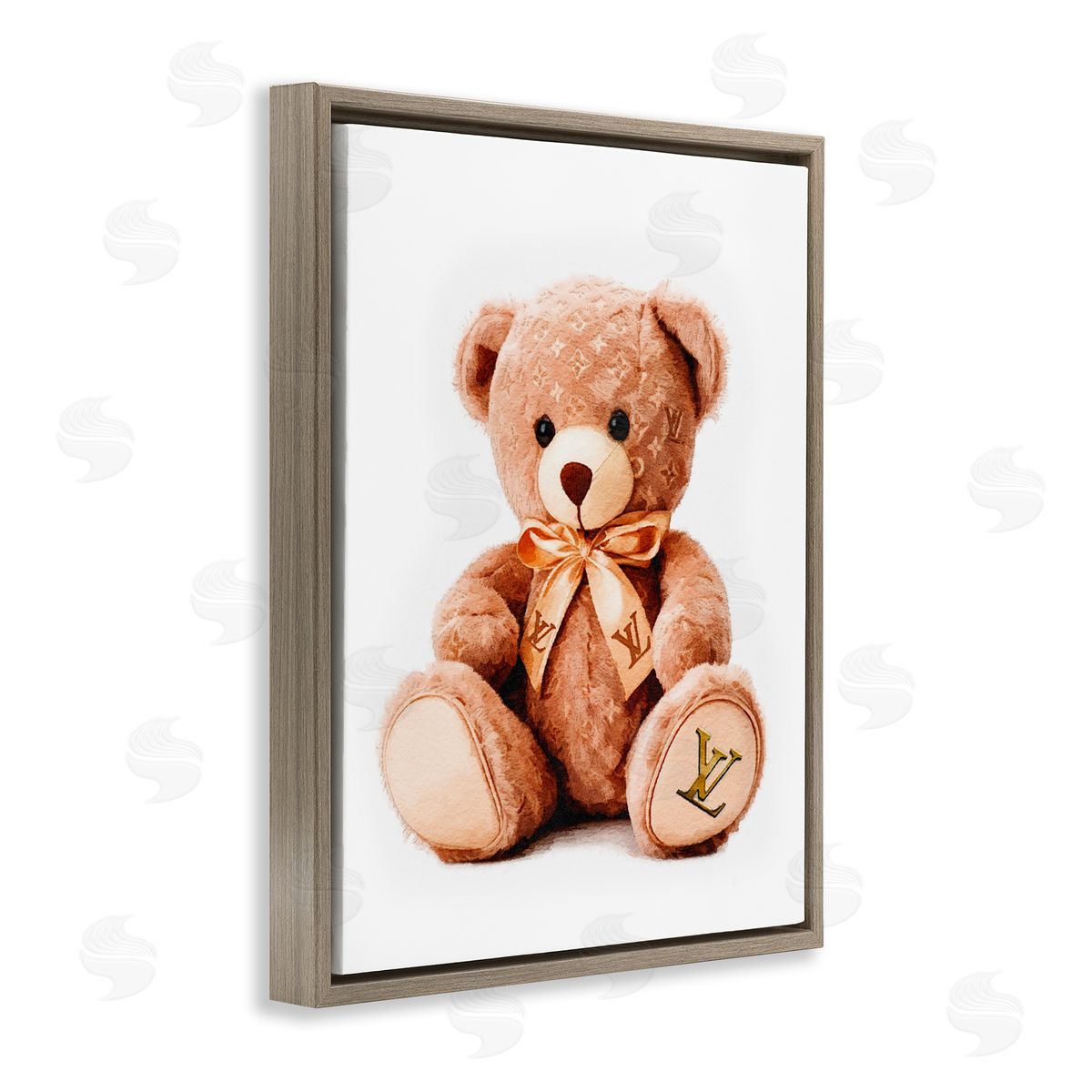 Amanda Greenwood Glam Brand Teddy Bear Brown Floater Frame Canvas Artside_