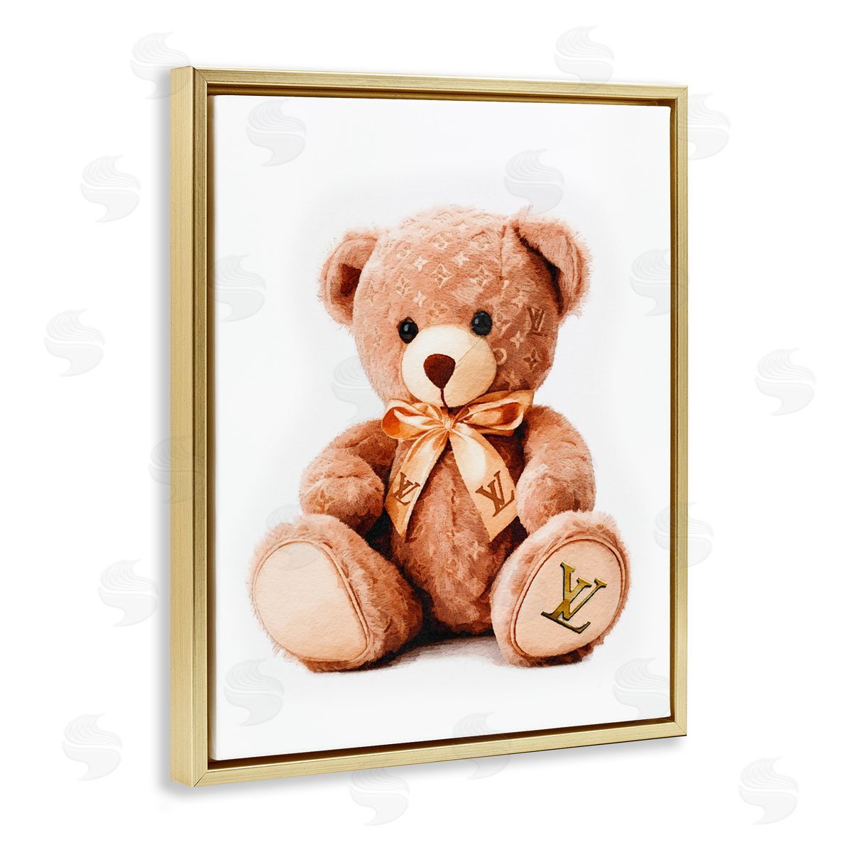 Amanda Greenwood Glam Brand Teddy Bear Gold Floater Frame Canvas Artside_