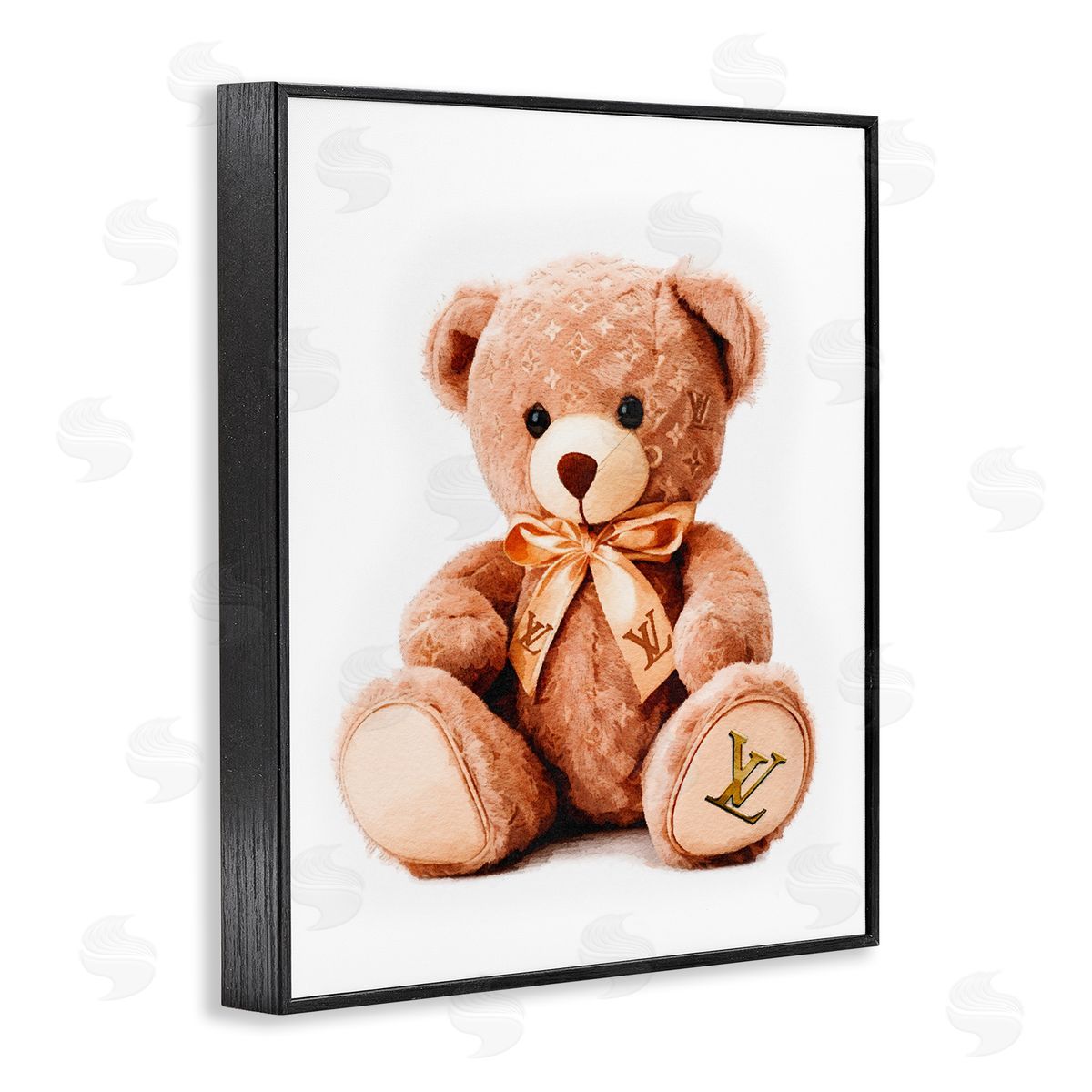 Amanda Greenwood Glam Brand Teddy Bear Black Framed Giclee Wall Artside_