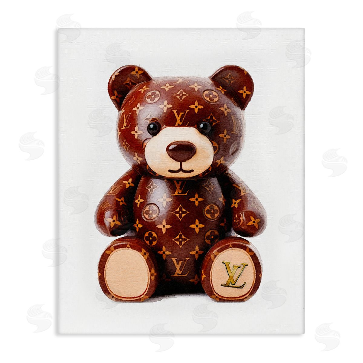 Amanda Greenwood Fashion Patterned Bear Canvas Wall Art