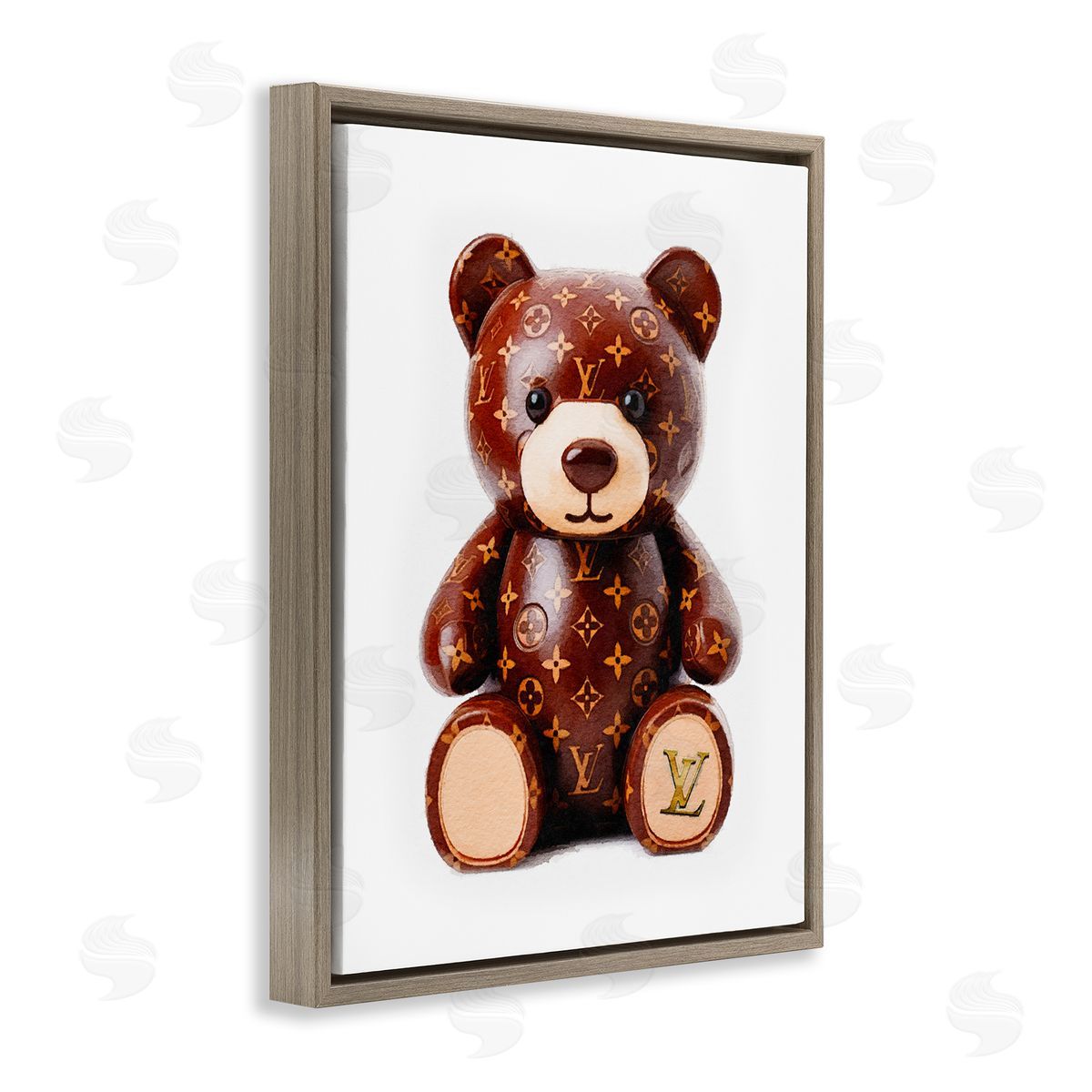 Amanda Greenwood Fashion Patterned Bear Brown Floater Frame Canvas Artside_