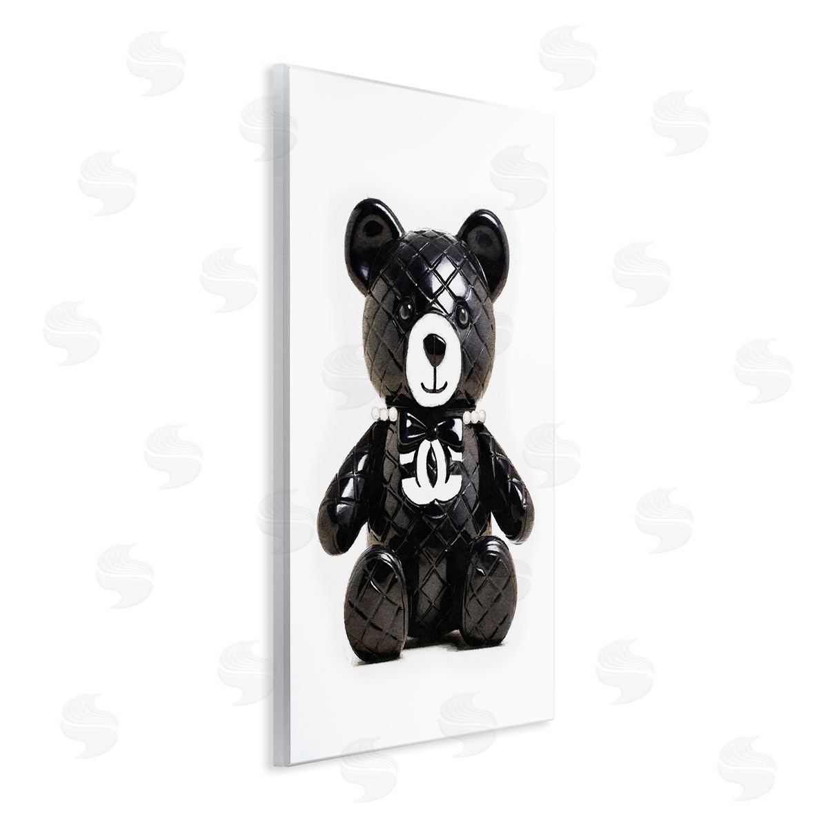 Amanda Greenwood Black Glam Teddy Bear Wall Plaque Artside_