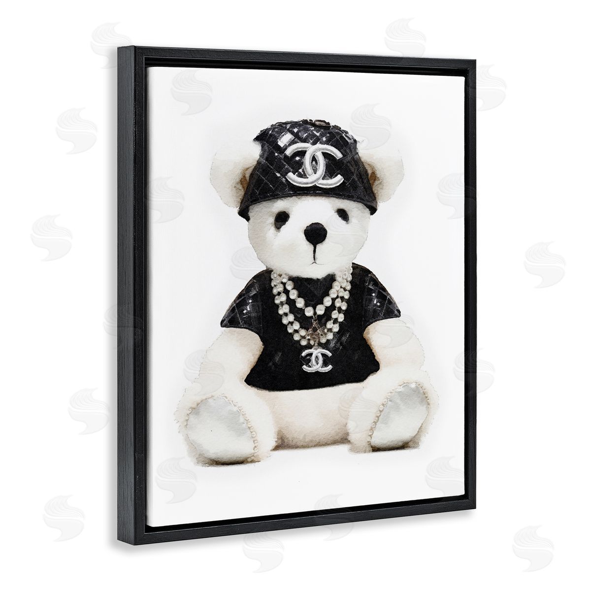 Amanda Greenwood Fashion Teddy Bear Black Floater Frame Canvas Artside_