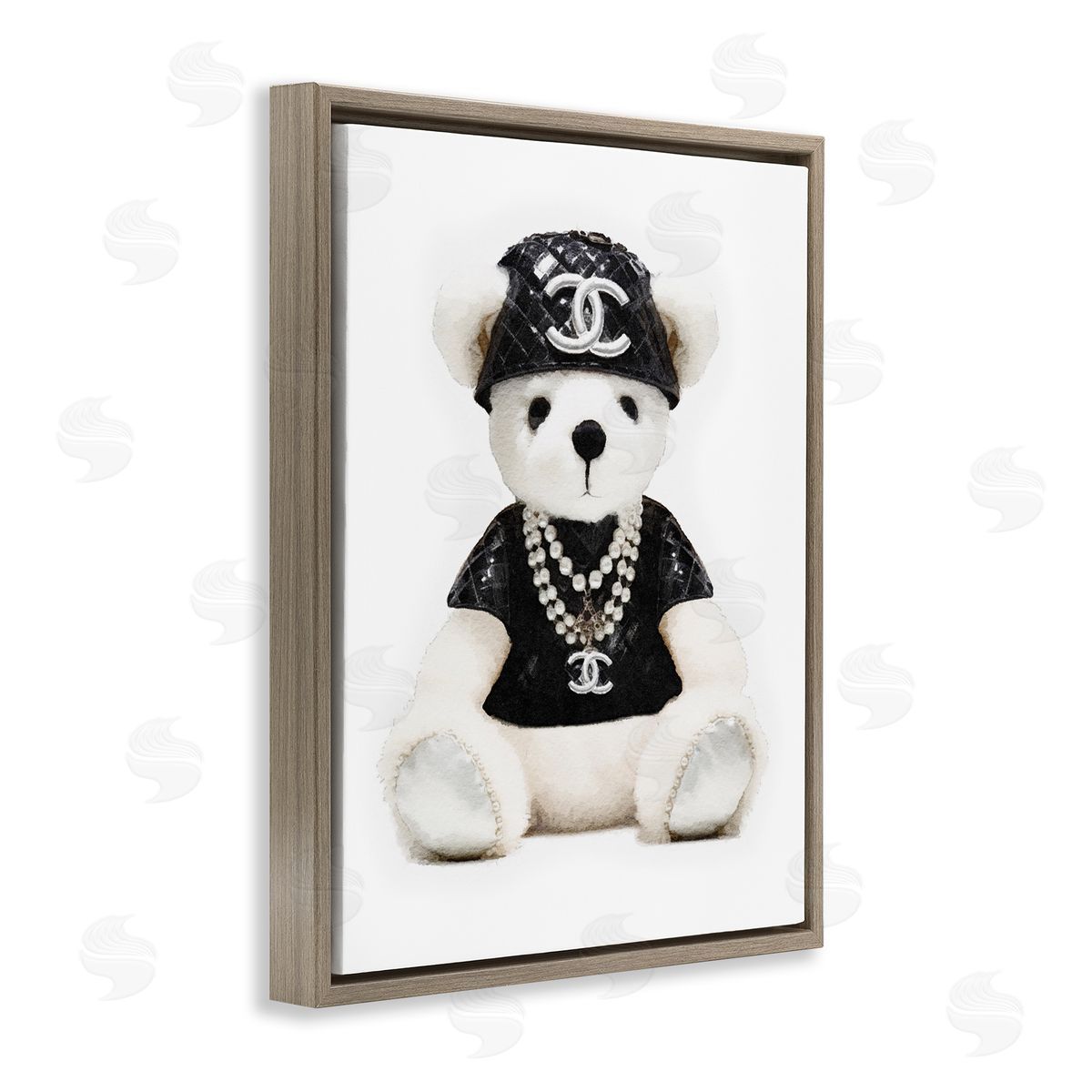 Amanda Greenwood Fashion Teddy Bear Brown Floater Frame Canvas Artside_