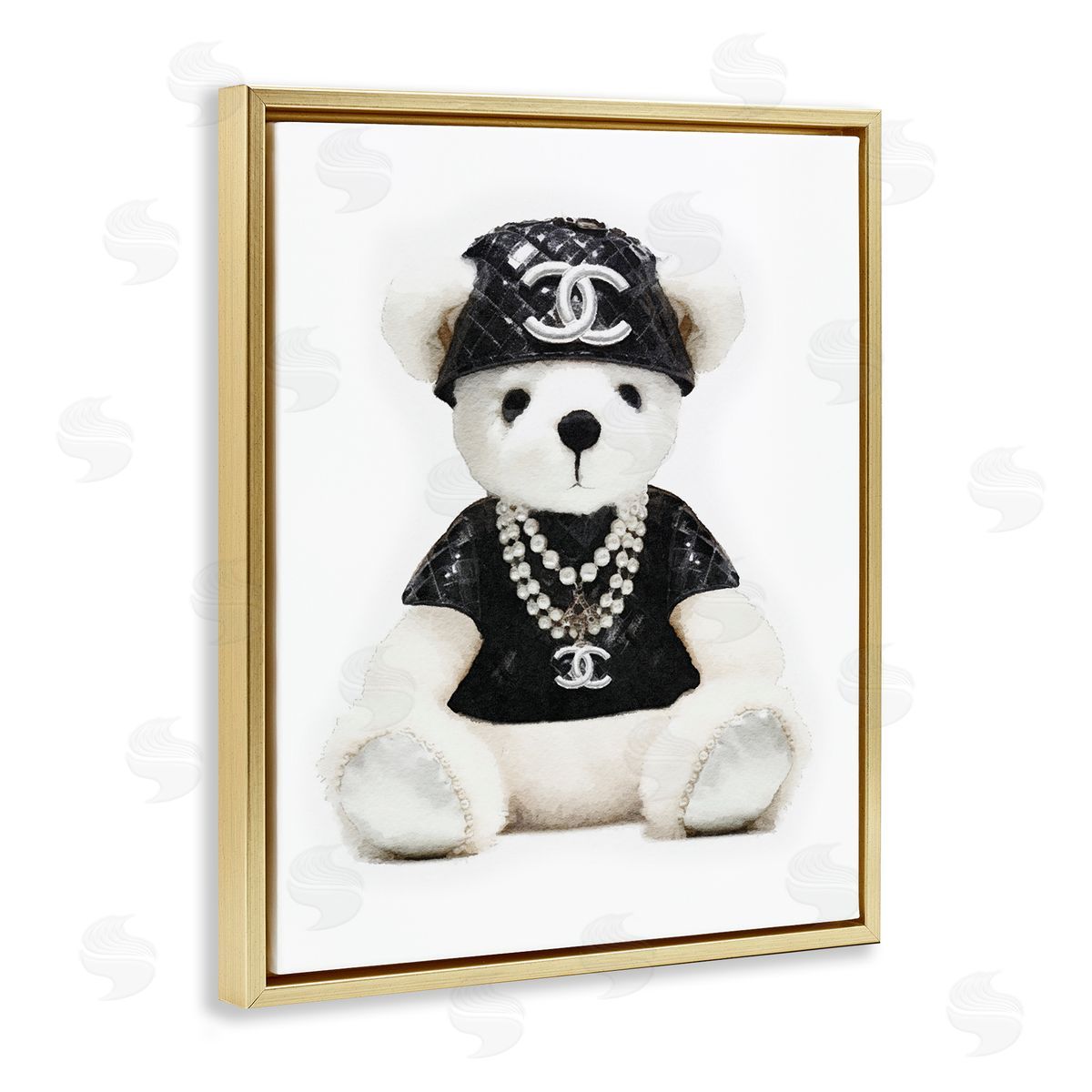 Amanda Greenwood Fashion Teddy Bear Gold Floater Frame Canvas Artside_