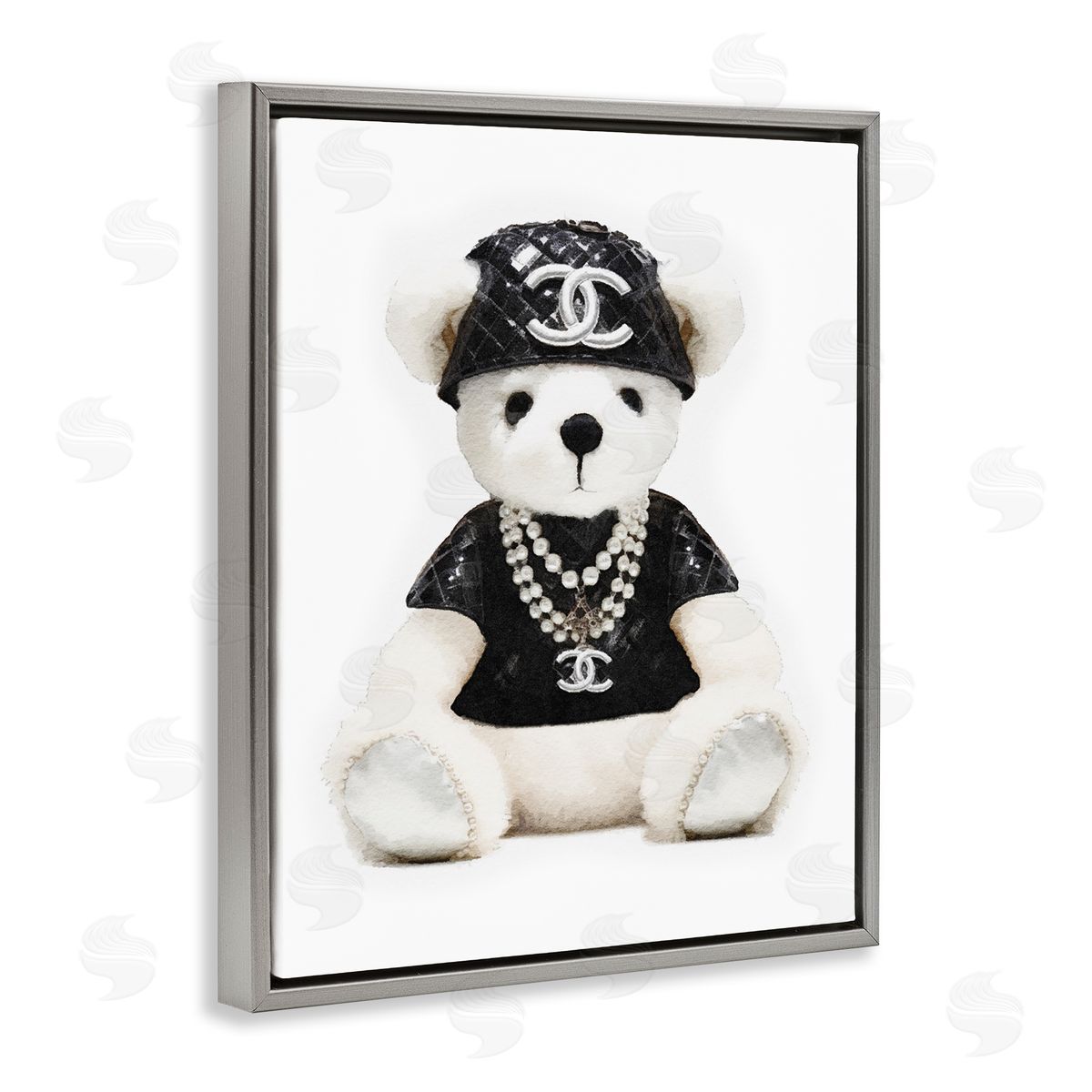 Amanda Greenwood Fashion Teddy Bear Gray Floater Frame Canvas Artside_