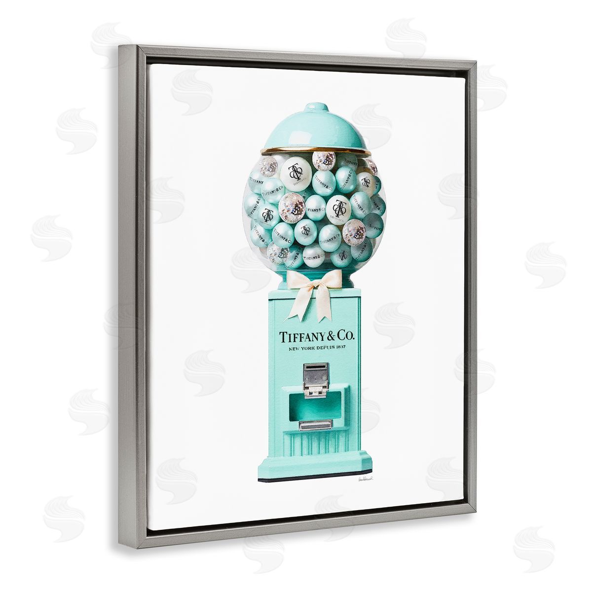 Amanda Greenwood Turquoise Fashion Candy Gray Floater Frame Canvas Artside_