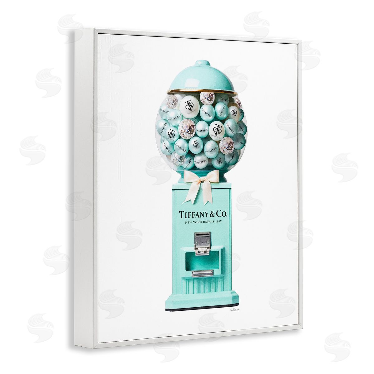 Amanda Greenwood Turquoise Fashion Candy White Framed Giclee Wall Artside_