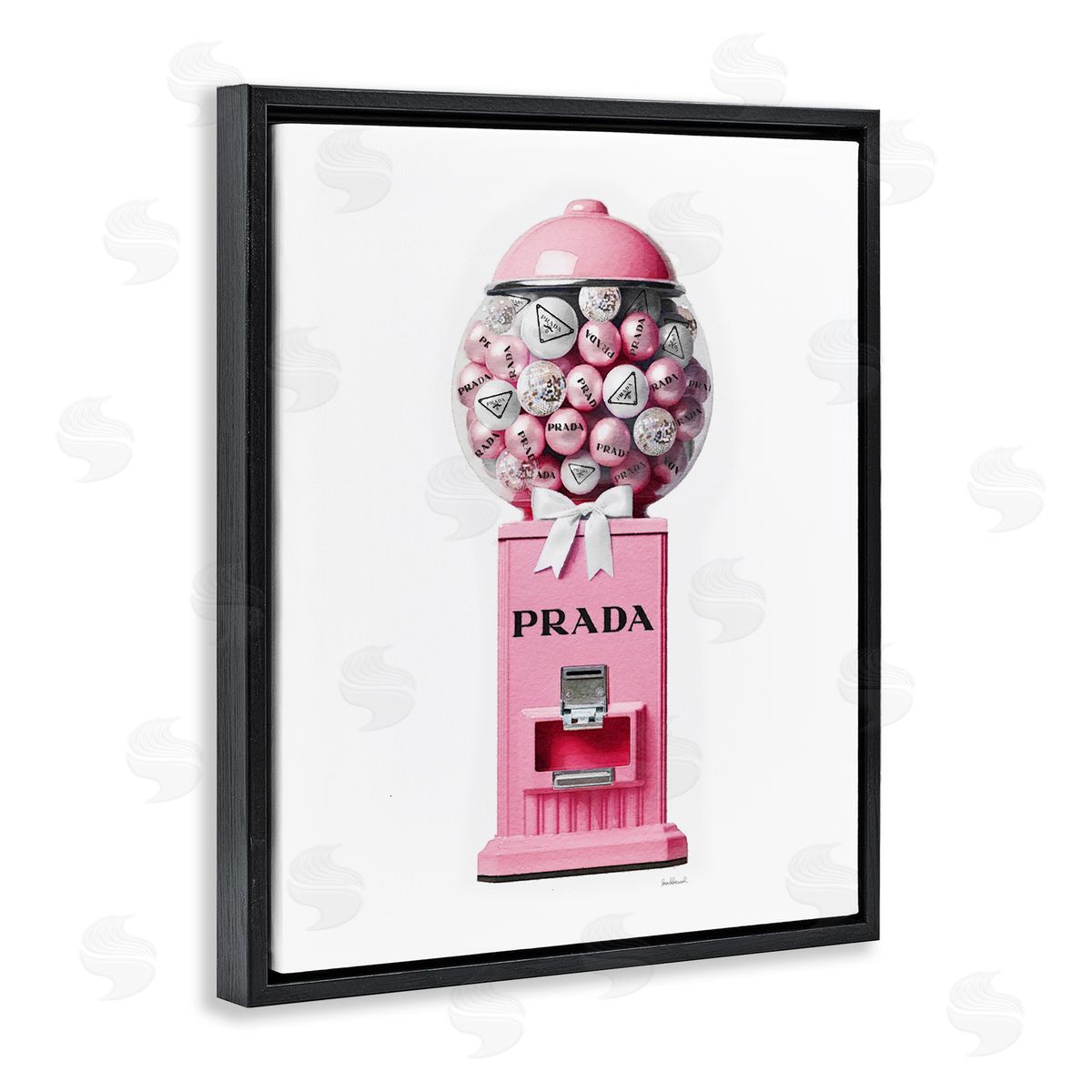 Amanda Greenwood Pink Glam Gumball Machine Black Floater Frame Canvas Artside_